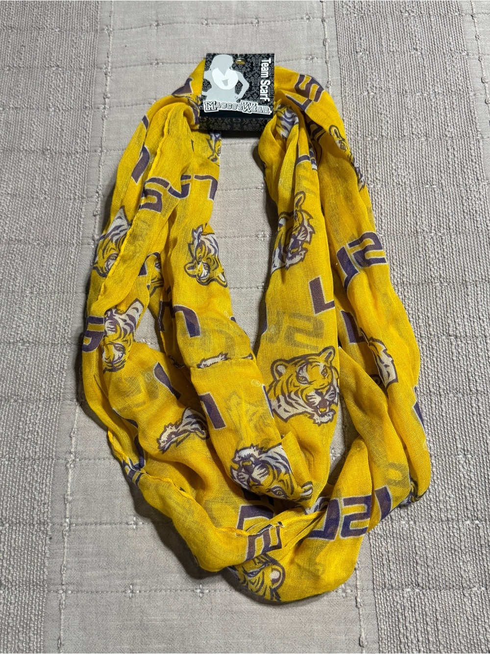 New MascotWear LSU Tigers SEC NCAA Gold Purple Team Scarf